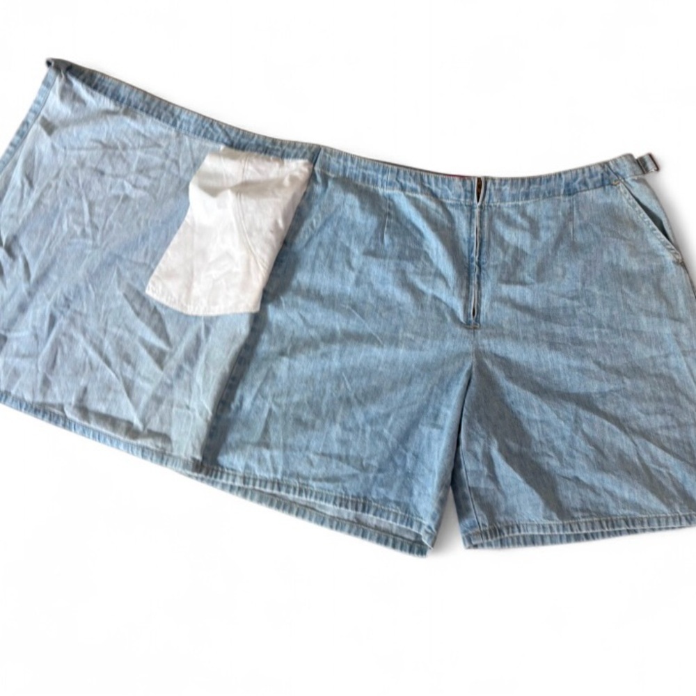 Vintage Gloria Vanderbilt Cotton Denim Wrap Skort Skirt Light Wash Size 14 - Picture 3 of 8